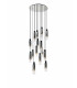 Round Pendant 15 Light Adjustable E27 Black Smoke Fade Glass Item Weight: 25.3kg-8