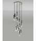 Round Pendant 15 Light Adjustable E27 Black Smoke Fade Glass Item Weight: 25.3kg-14