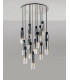 Round Pendant 15 Light Adjustable E27 Black Smoke Fade Glass Item Weight: 25.3kg-16
