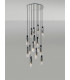 Round Pendant, 15 Light Adjustable E27, Black, Smoke Fade Glass, Item Weight: 25.3kg