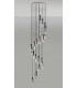 Round Pendant 21 Light Adjustable E27 Black Smoke Fade Glass Item Weight: 38.2kg-5