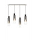 Linear Pendant 4 Light Adjustable E27 Black Smoke Fade Glass-5