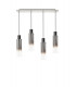 Linear Pendant 4 Light Adjustable E27 Black Smoke Fade Glass-6
