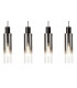 Linear Pendant 4 Light Adjustable E27 Black Smoke Fade Glass-8