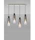 Linear Pendant 4 Light Adjustable E27 Black Smoke Fade Glass-13