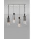 Linear Pendant 4 Light Adjustable E27 Black Smoke Fade Glass-14