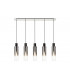 Linear Pendant 5 Light Adjustable E27 Black Smoke Fade Glass-1