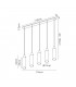 Linear Pendant 5 Light Adjustable E27 Black Smoke Fade Glass-2