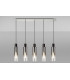 Linear Pendant 5 Light Adjustable E27 Black Smoke Fade Glass-3