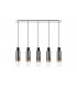 Linear Pendant 5 Light Adjustable E27 Black Smoke Fade Glass-4