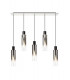 Linear Pendant 5 Light Adjustable E27 Black Smoke Fade Glass-5