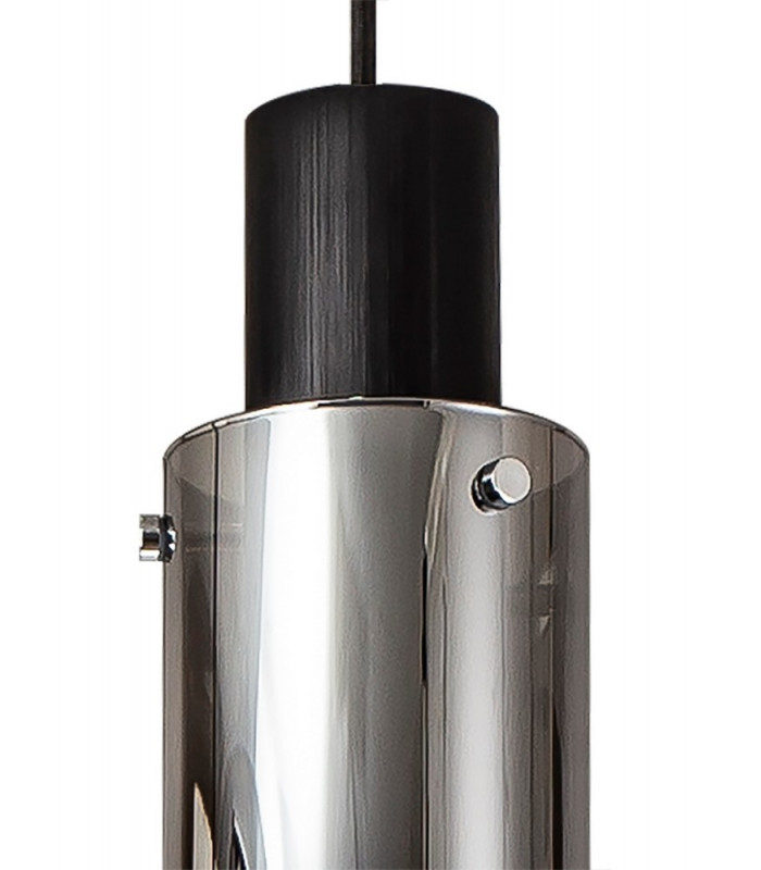 Linear Pendant 5 Light Adjustable E27 Black Smoke Fade Glass-10