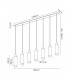 Linear Pendant 7 Light Adjustable E27 Black Smoke Fade Glass-2