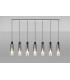 Linear Pendant 7 Light Adjustable E27 Black Smoke Fade Glass-3