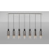 Linear Pendant 7 Light Adjustable E27 Black Smoke Fade Glass-10
