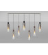 Linear Pendant 7 Light Adjustable E27 Black Smoke Fade Glass-11