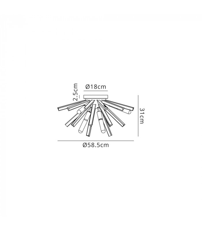 6 Light E14 Semi Flush Polished Nickel  Clear Glass-2