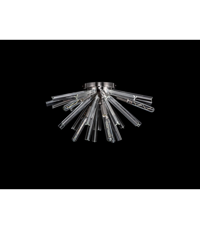 6 Light E14 Semi Flush Polished Nickel  Clear Glass-8