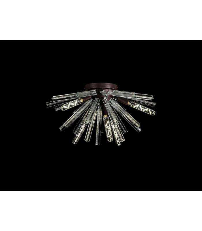 6 Light E14 Semi Flush Brown Oxide  Clear Glass-3