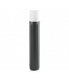 1 Light Outdoor Tall Bollard Light White, Dark Grey IP65, E27 - 1