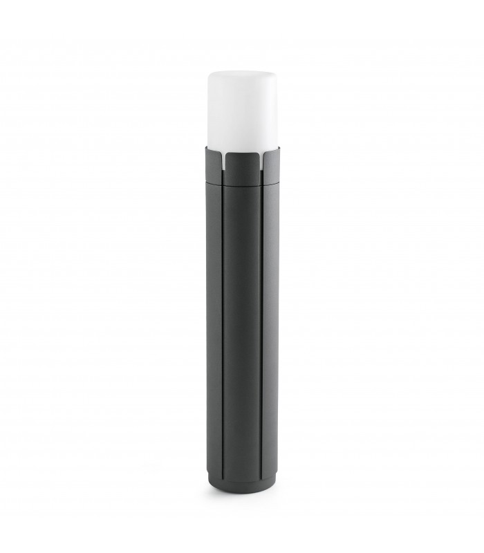 1 Light Outdoor Tall Bollard Light White, Dark Grey IP65, E27 - 1