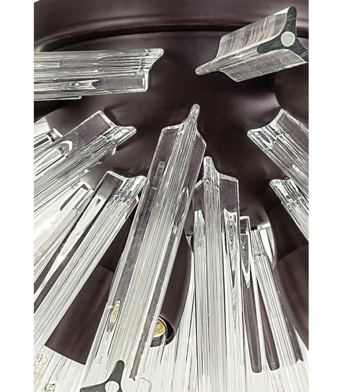 8 Light E27 Semi Flush Brown Oxide  Clear Glass-6
