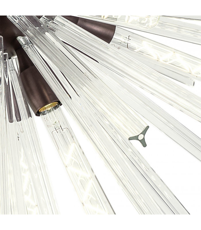 8 Light E27 Semi Flush Brown Oxide  Clear Glass-7
