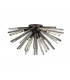 8 Light E27 Semi Flush Brown Oxide  Smoke Glass-1
