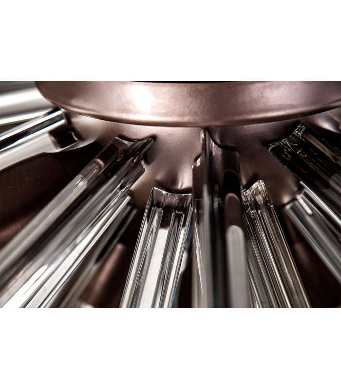 8 Light E27 Semi Flush Brown Oxide  Smoke Glass-11