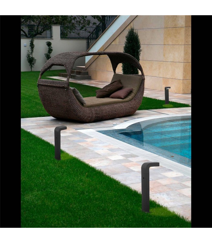 Outdoor Bollard Light White, Dark Grey IP44, E27 - 2