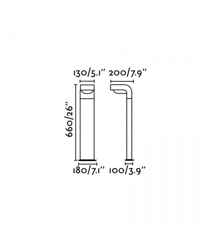 Outdoor Bollard Light White, Dark Grey IP44, E27 - 3