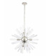 10 Light E14 Round Pendant Polished Nickel  Clear Glass-4