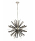 10 Light E14 Round Pendant Polished Nickel  Smoke Glass-4