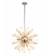 10 Light E14 Round Pendant Polished Nickel  Champagne Gold Glass-1