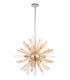 10 Light E14 Round Pendant Polished Nickel  Champagne Gold Glass-4