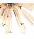 10 Light E14 Round Pendant Polished Nickel  Champagne Gold Glass-7