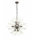 10 Light E14 Round Pendant Brown Oxide  Clear Glass-1
