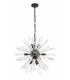 10 Light E14 Round Pendant Brown Oxide  Clear Glass-4