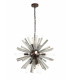 10 Light E14 Round Pendant Brown Oxide  Smoke Glass-1