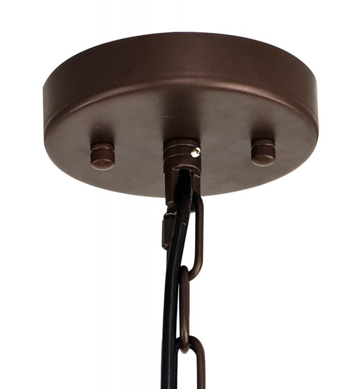 10 Light E14 Round Pendant Brown Oxide  Smoke Glass-9