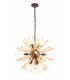 10 Light E14 Round Pendant Brown Oxide  Champagne Gold Glass-1