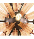 10 Light E14 Round Pendant Brown Oxide  Champagne Gold Glass-6
