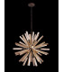 10 Light E14 Round Pendant Brown Oxide  Champagne Gold Glass-10