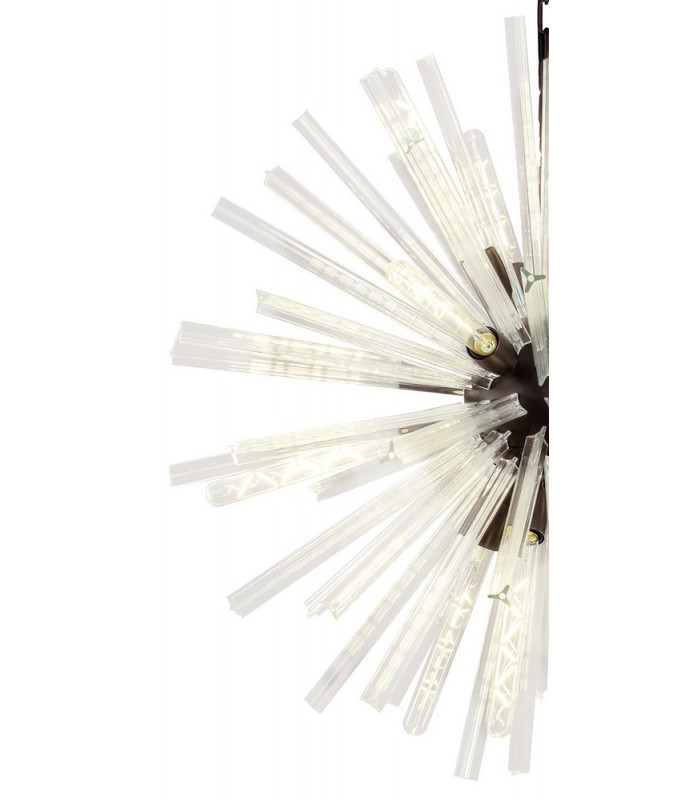 16 Light E27 Round Pendant Brown Oxide  Clear Glass-5