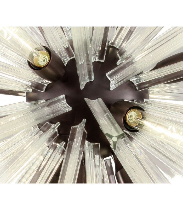 16 Light E27 Round Pendant Brown Oxide  Clear Glass-6
