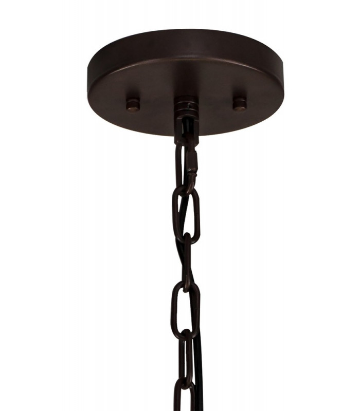 16 Light E27 Round Pendant Brown Oxide  Clear Glass-8
