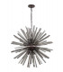 16 Light E27 Round Pendant Brown Oxide  Smoke Glass-4