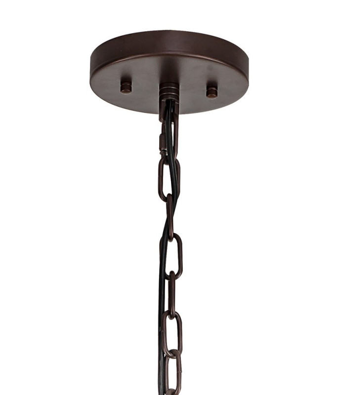 16 Light E27 Round Pendant Brown Oxide  Smoke Glass-8