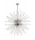 32 Light E27 Round Pendant Polished Nickel  Clear Glass-4
