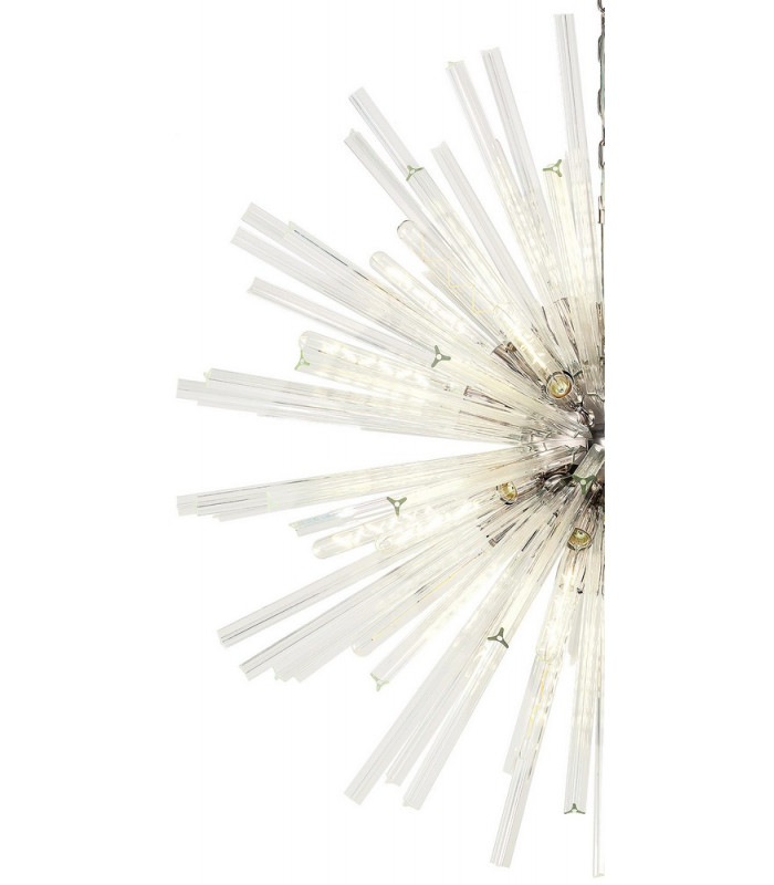 32 Light E27 Round Pendant Polished Nickel  Clear Glass-5